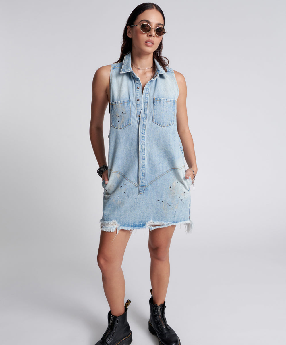 Braxton Mini Denim Dress Fleetwood Artiste