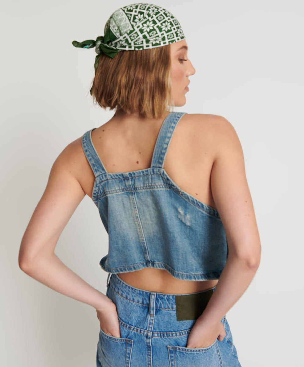 DENIM PINAFORE TOP