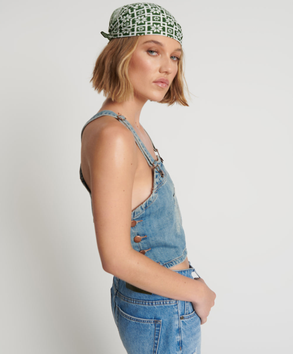 DENIM PINAFORE TOP