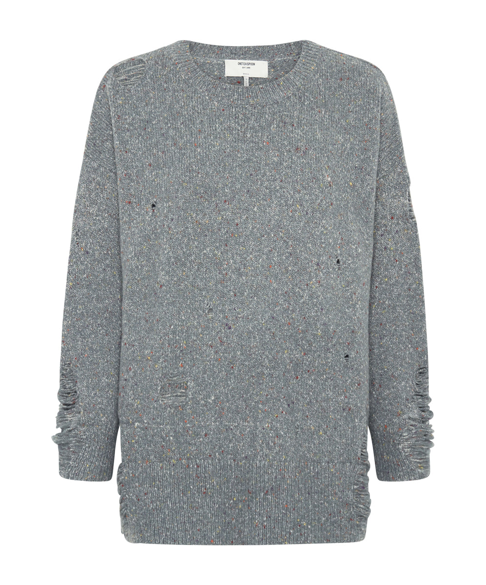 Grey distressed sweater hotsell