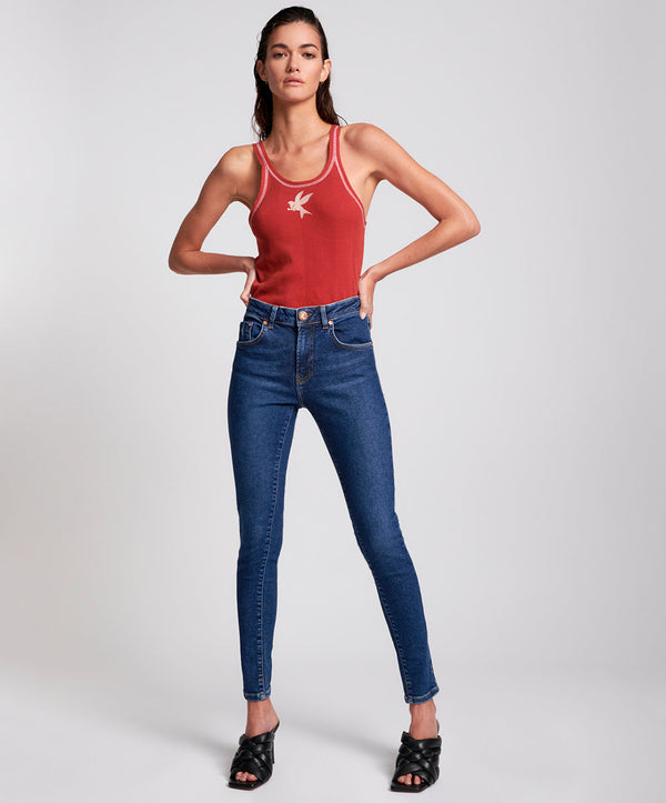 Freebirds Ii High Waist Stretch Skinny Denim Jeans - Manhattan Blue