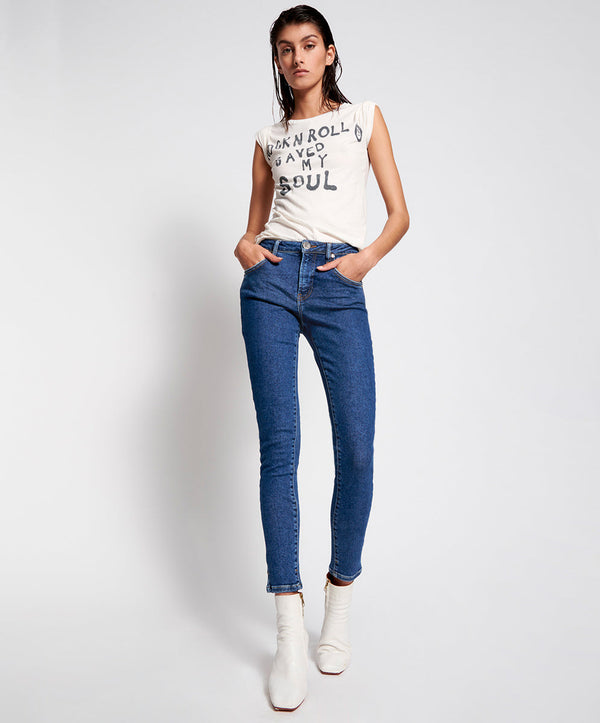 Freebirds High Waist Rigid Skinny Denim Jeans - Soho Blue