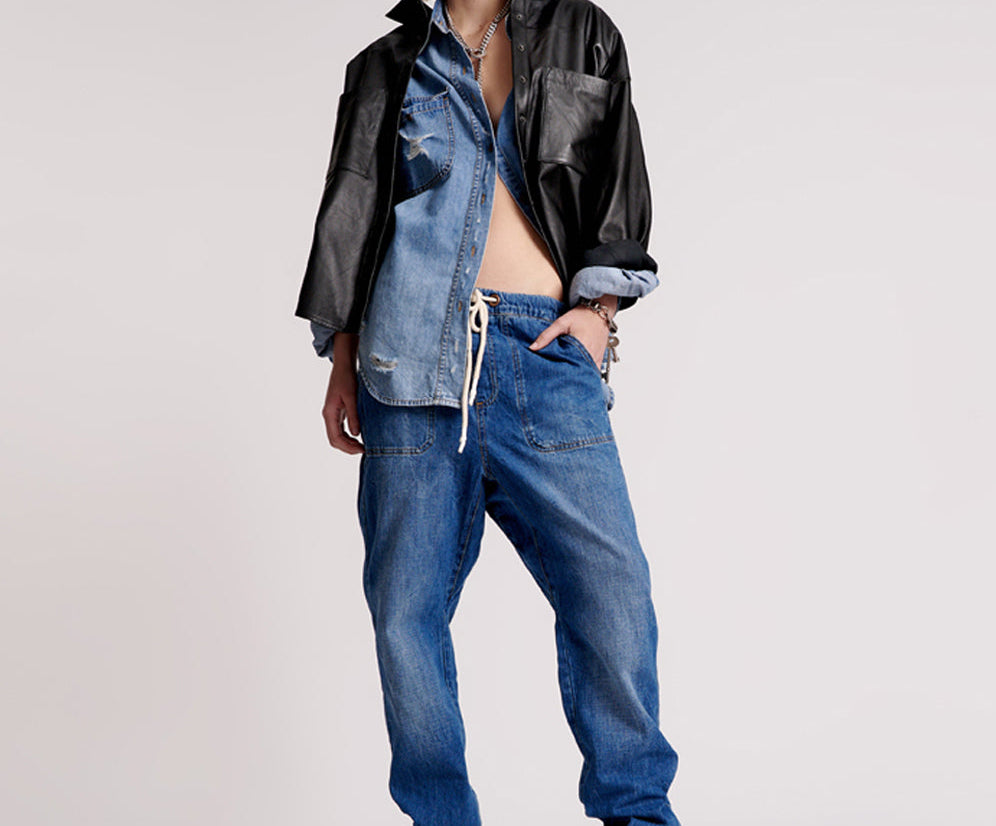 High Waist Pull On Double Cuff Slim Jean – L B L