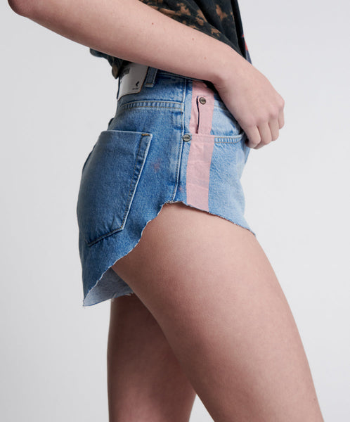 Linear Blue The One Fitted Cheeky Denim Short