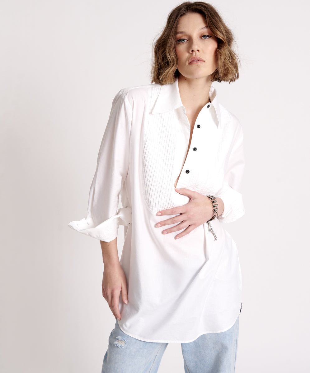 Tuxedo shirt store dress womens