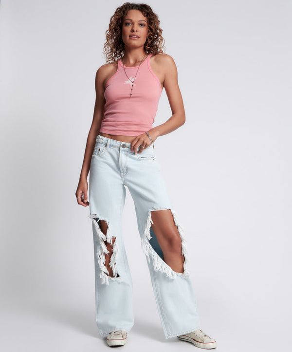 Jackson Mid Waist Wide Leg Denim Jeans - Le Surf