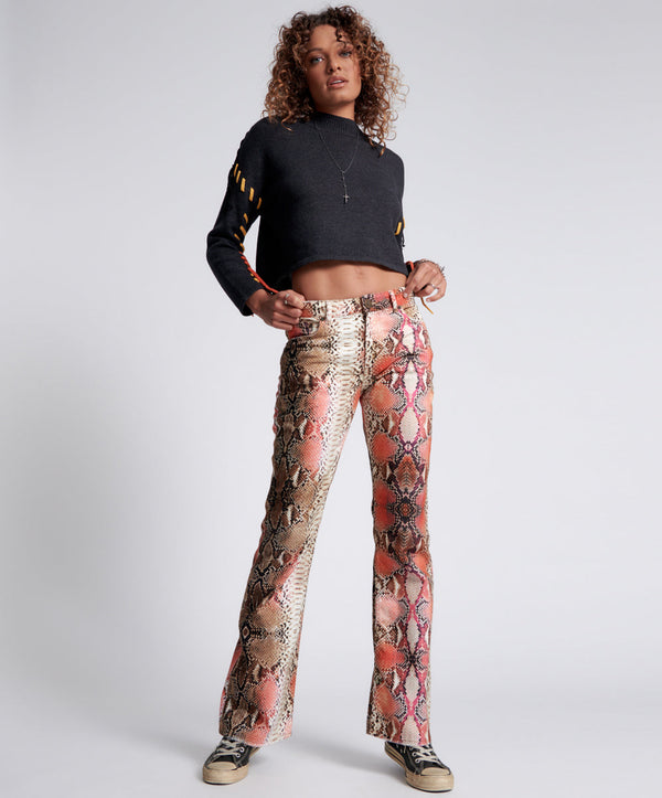 Charlie High Waist Slim Flared Denim Jeans - Serpent