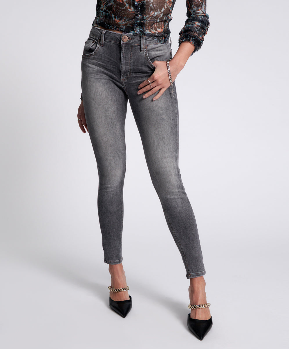 ACID GREY FREEBIRDS II HIGH WAIST SKINNY JEANS