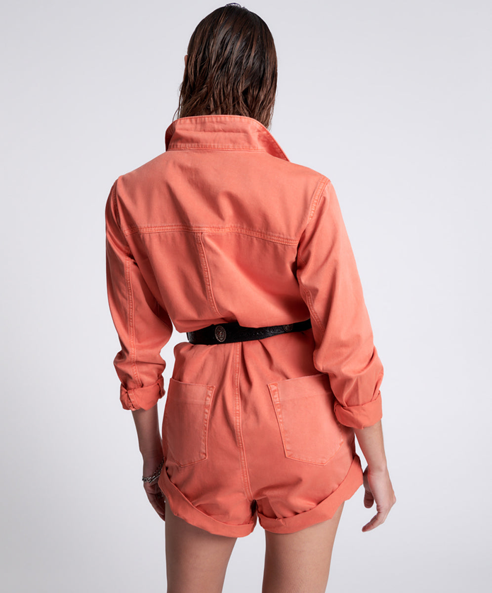 Orange cargo jumpsuit on sale