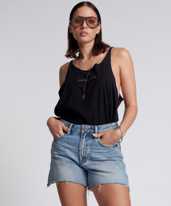 Legends High Waist Mom Fit Denim Shorts - Hendrixe