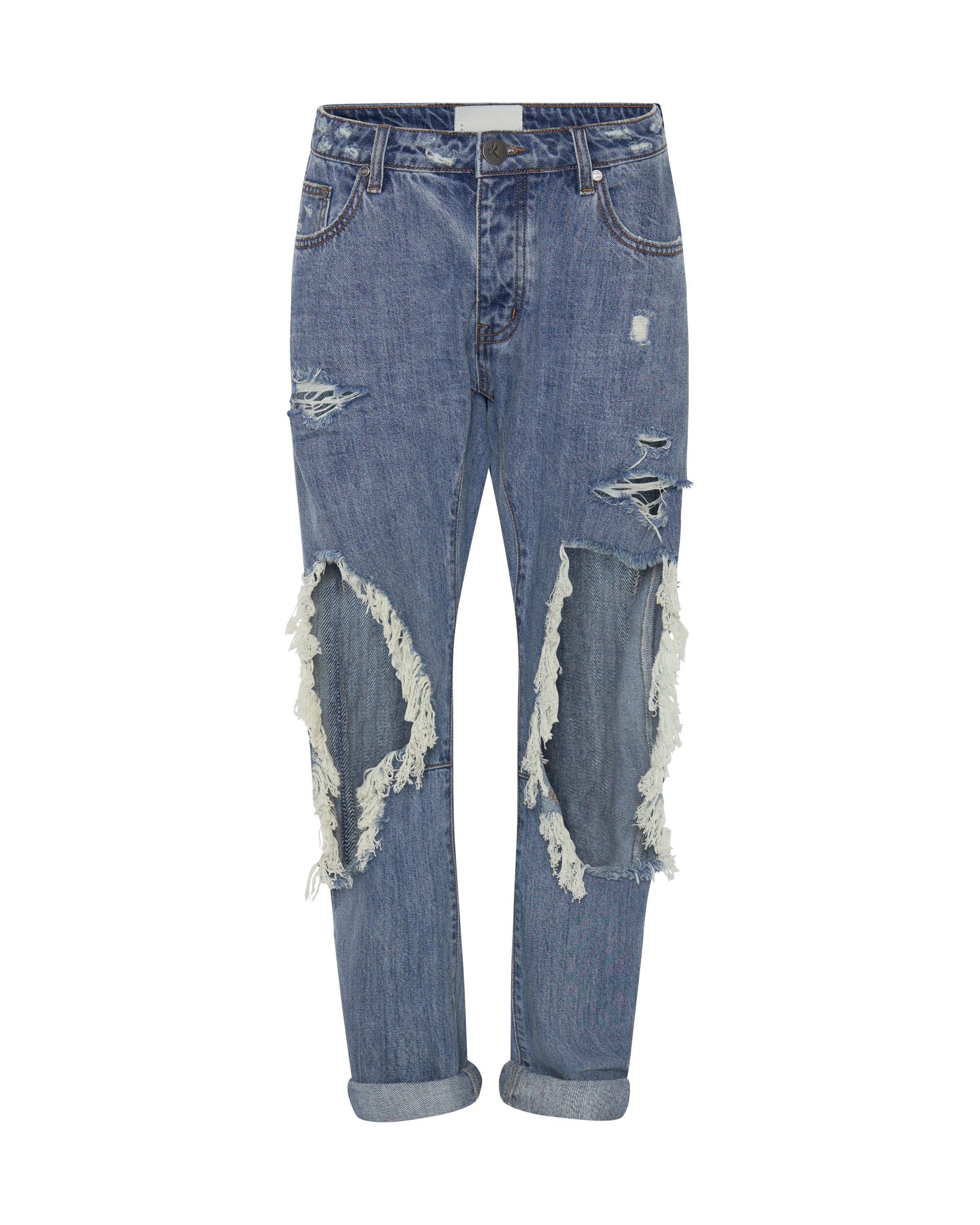 JOHNNY BLUE MESSED UP SAINTS BOYFRIEND JEANS