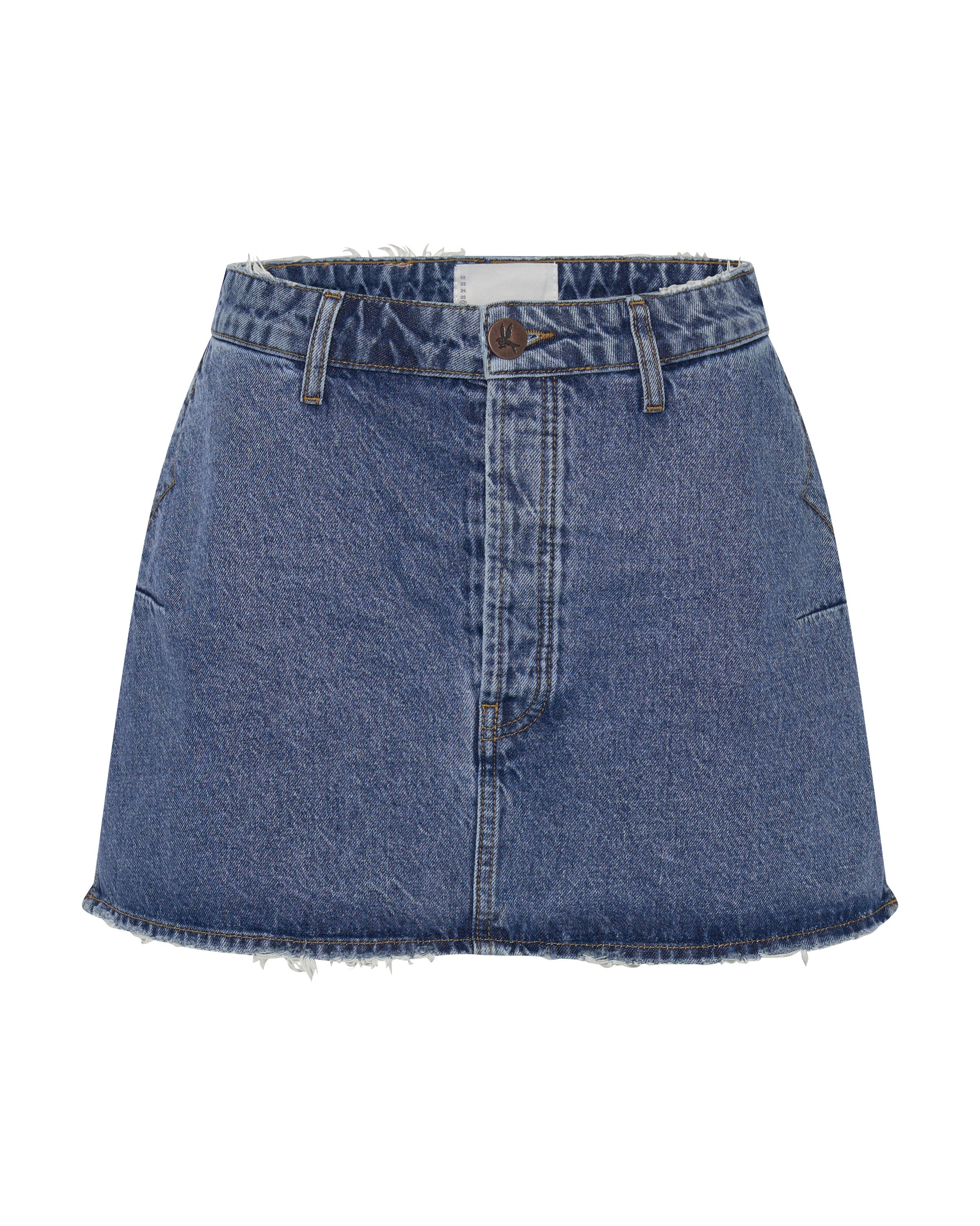 Vanguard high 2025 waist denim skirt