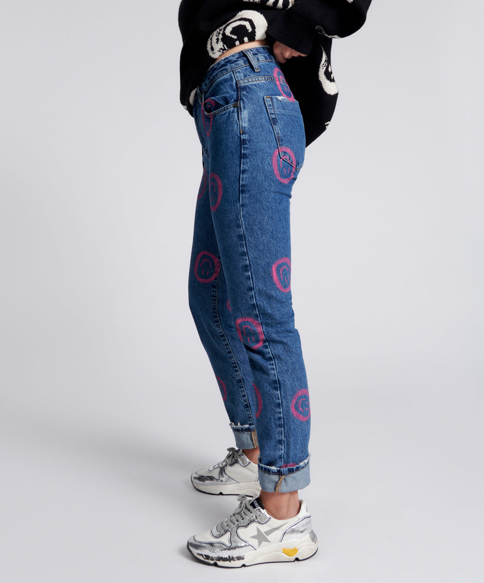 ALL SMILES HIGH WAIST AWESOME BAGGIES DENIM JEANS