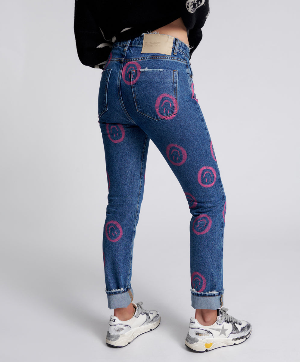 ALL SMILES HIGH WAIST AWESOME BAGGIES DENIM JEANS