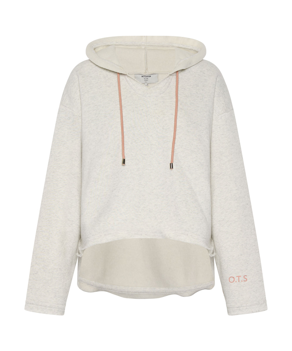 White 2025 marl hoodie