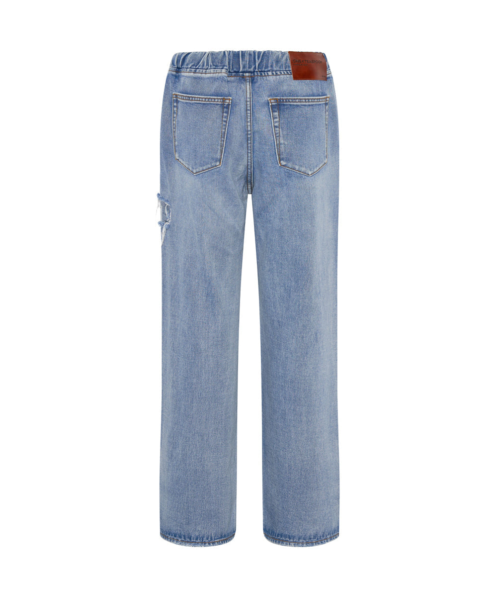 BERLIN BLUE ROADHOUSE WIDE LEG DRAWSTRING JEANS