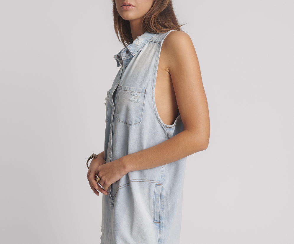 Braxton Mini Denim Dress - Casanova