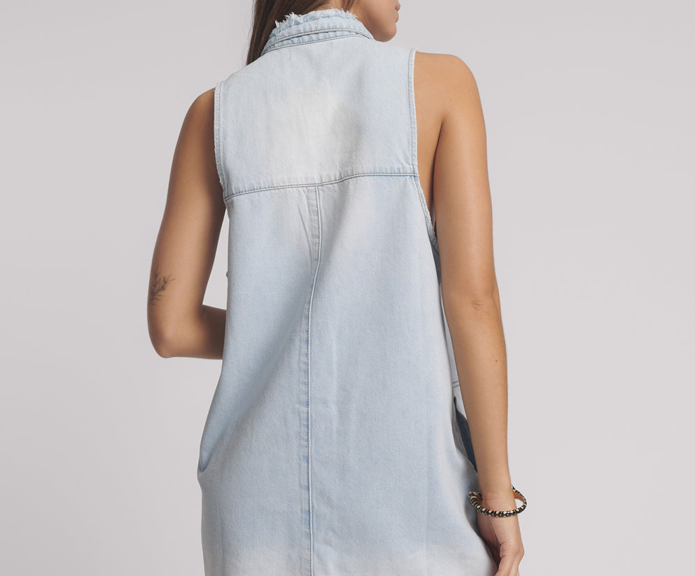 Braxton Mini Denim Dress - Casanova