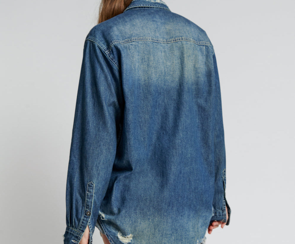 Shirt Jeans Original - Blue Denim [Size: S] - SugarClothes