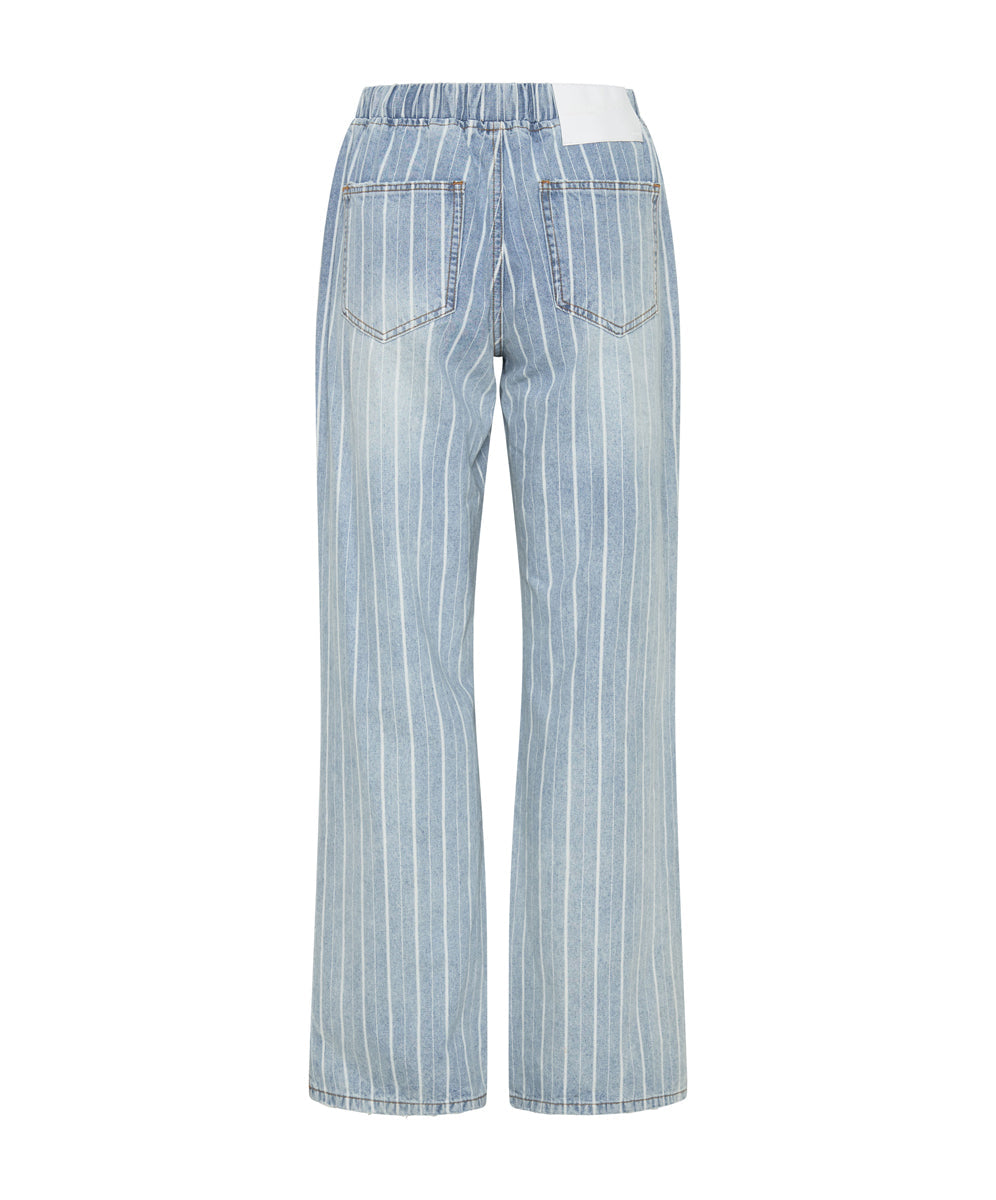 Blue jeans with hot sale white stripe