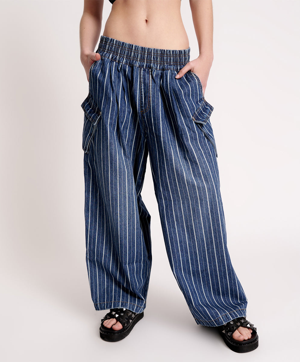 Striped hot sale parachute pants