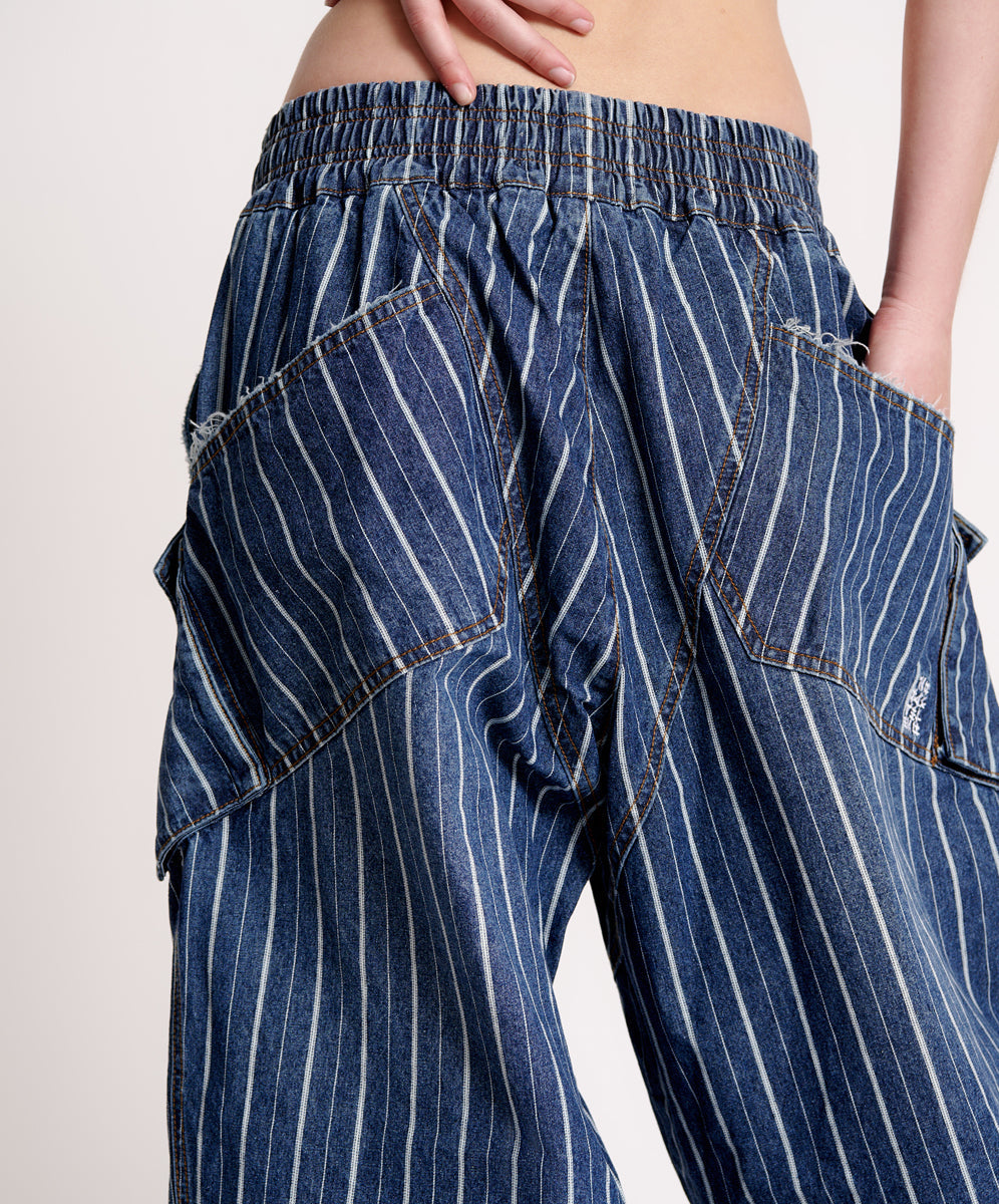 Striped cheap parachute pants