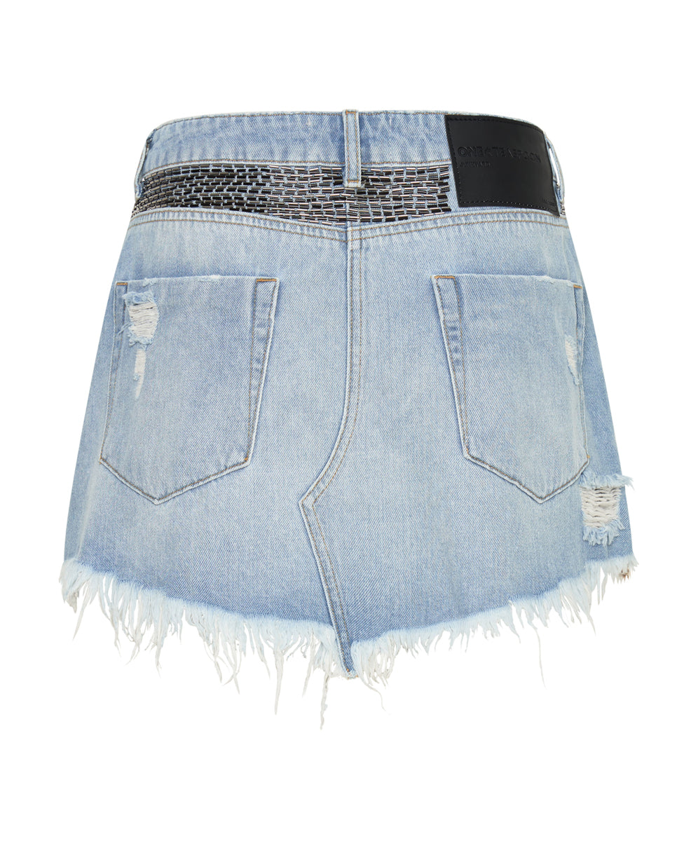 One teaspoon distressed denim skirt hotsell