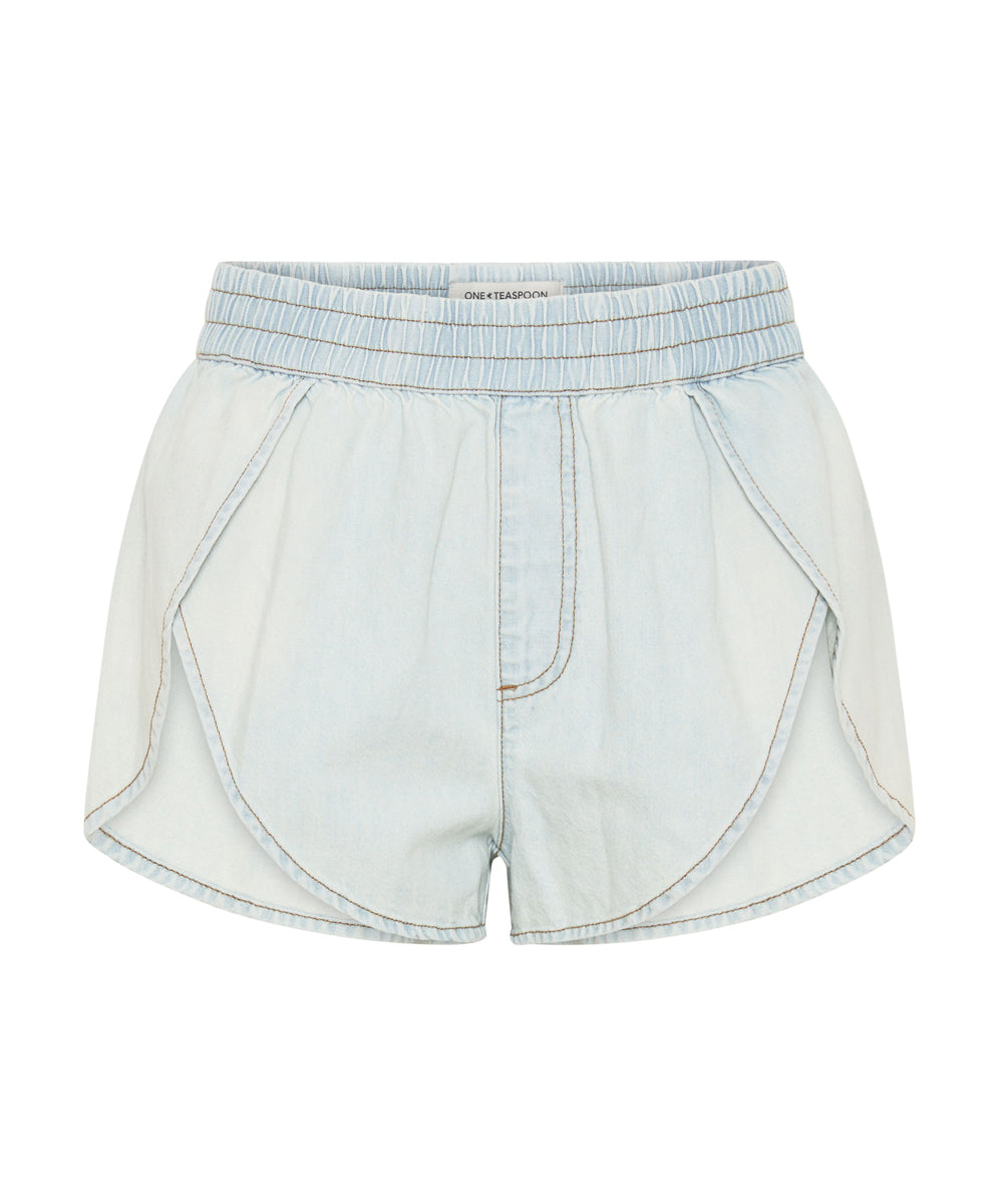 White shop runner shorts