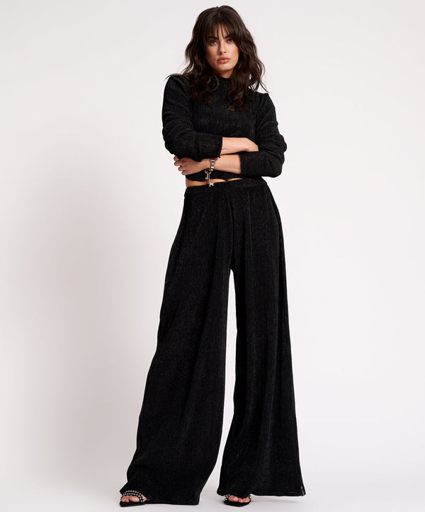 Start Me Up Wide Leg Pants - Black