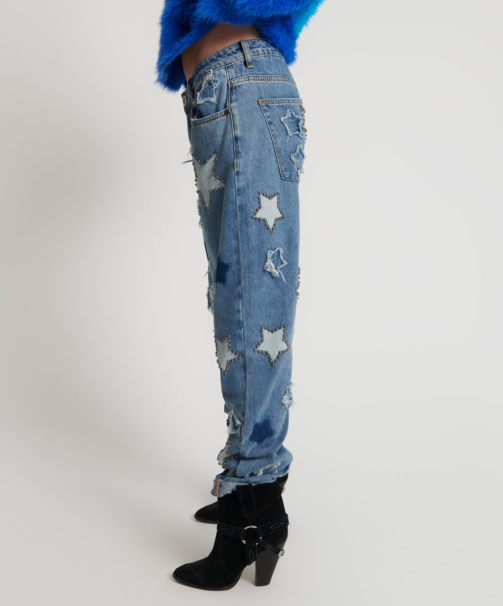 Johnny Blue Star Saints Boyfriend Jeans | One Teaspoon