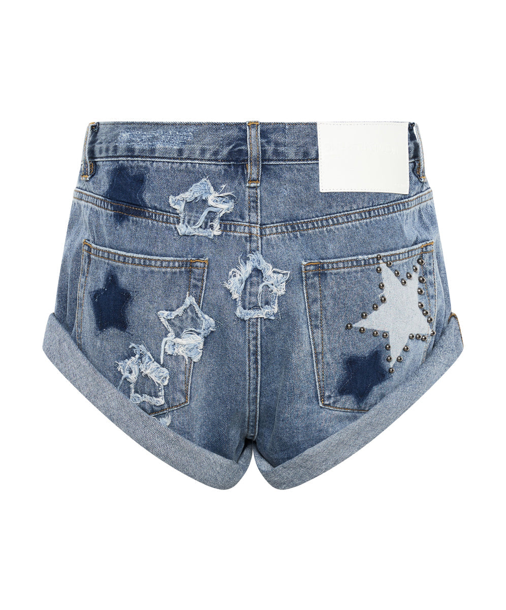 Dream Blue Bandit Low Waist Denim Shorts - One Teaspoon – My Tribe Boutique