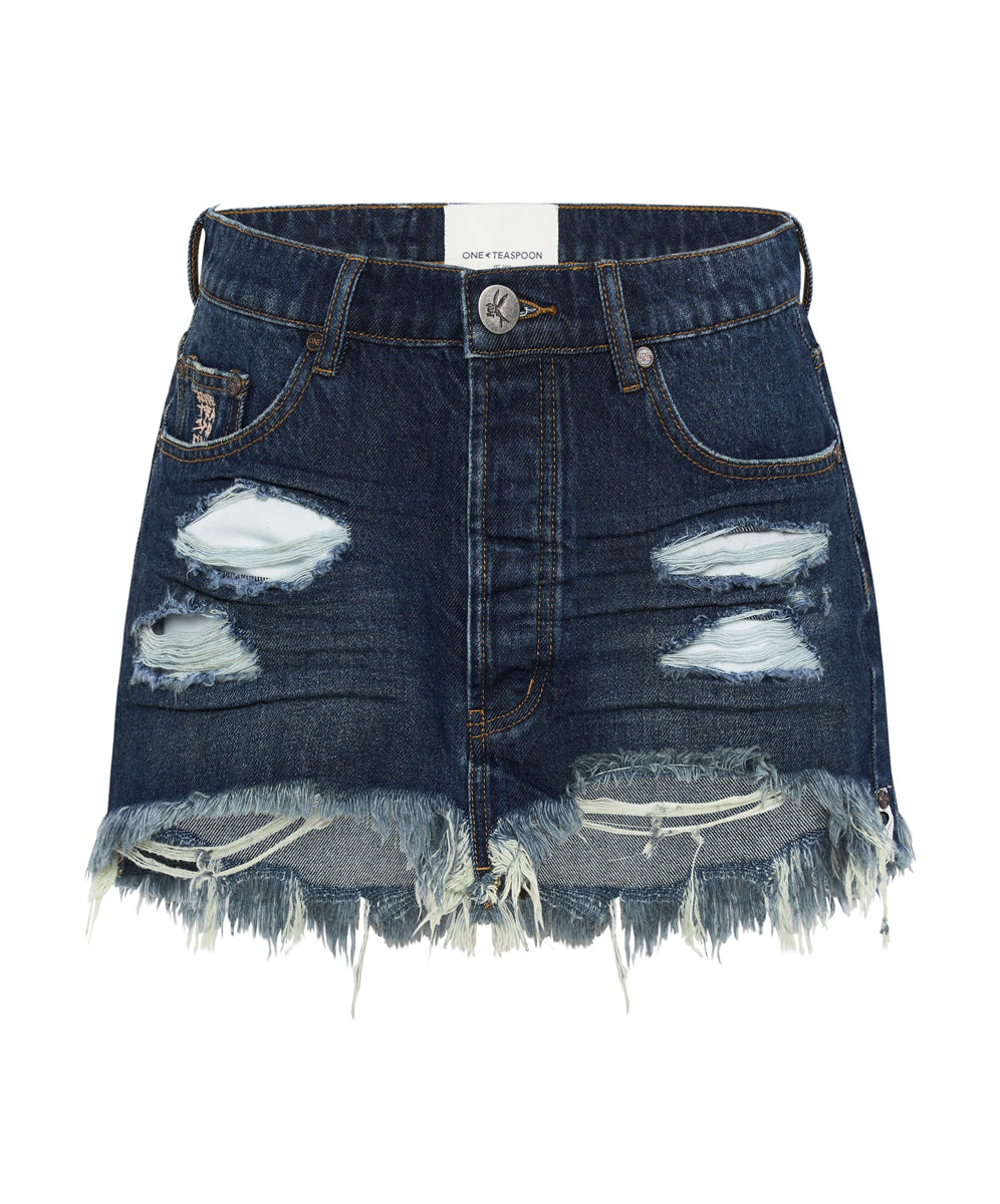 ROYAL BLUE JUNKYARD DENIM SKIRT