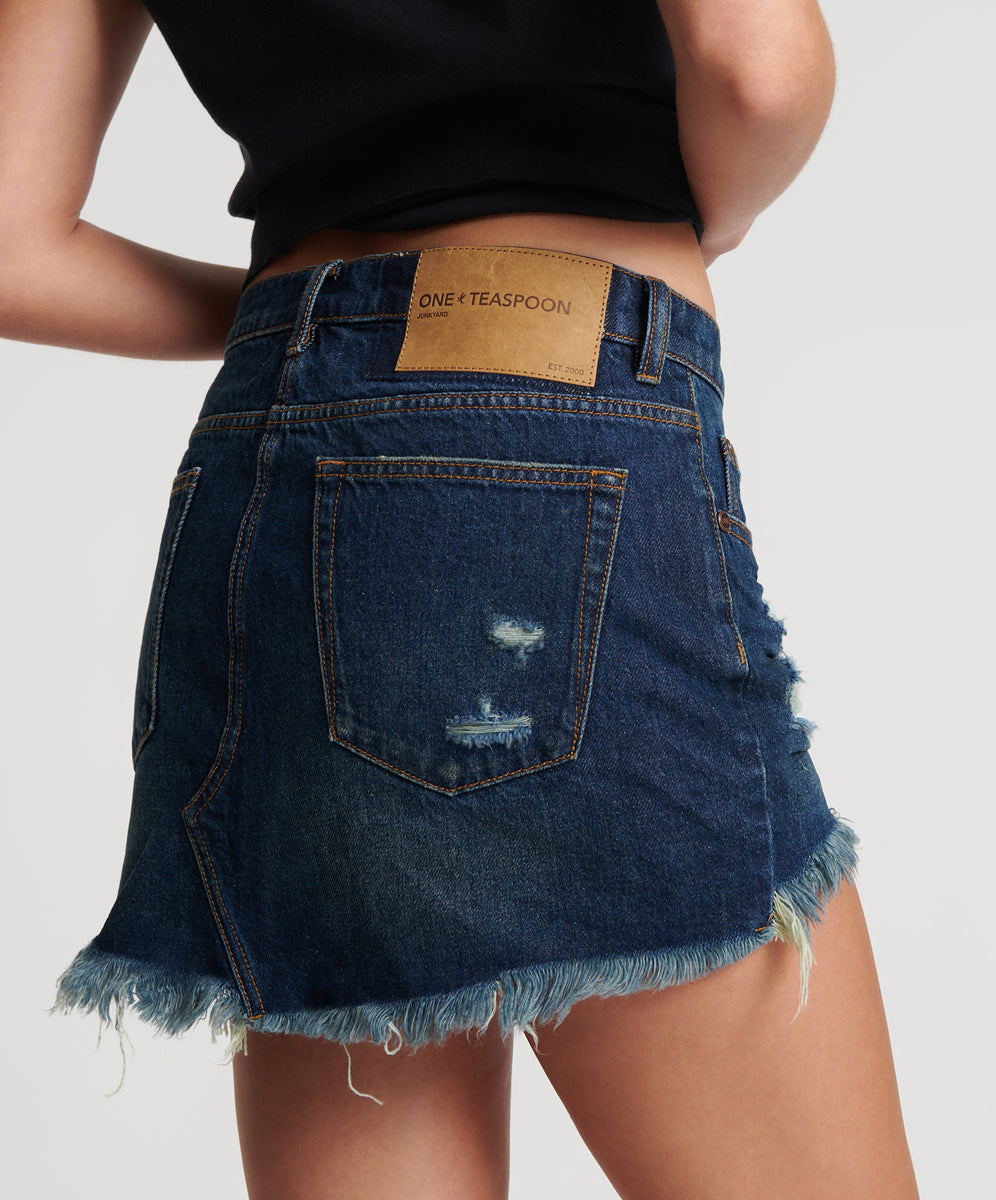 ROYAL BLUE JUNKYARD DENIM SKIRT