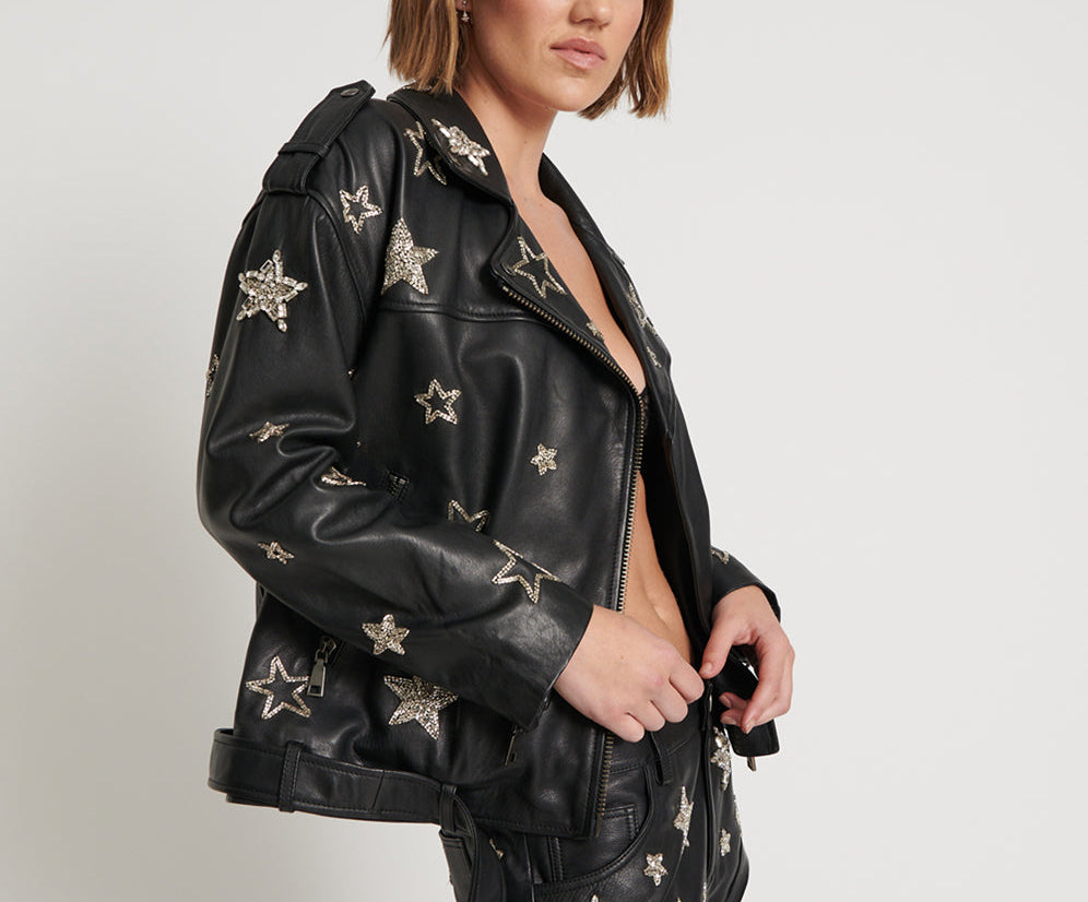 All Star Hand Embellished Leather | Jacket One Teaspoon