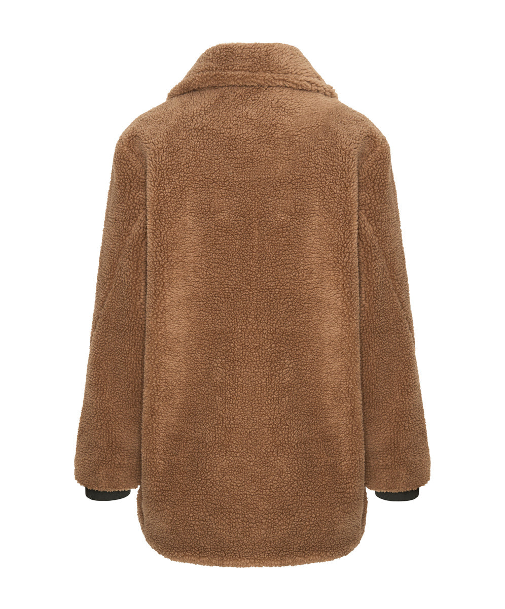 Long tan teddy bear coat best sale