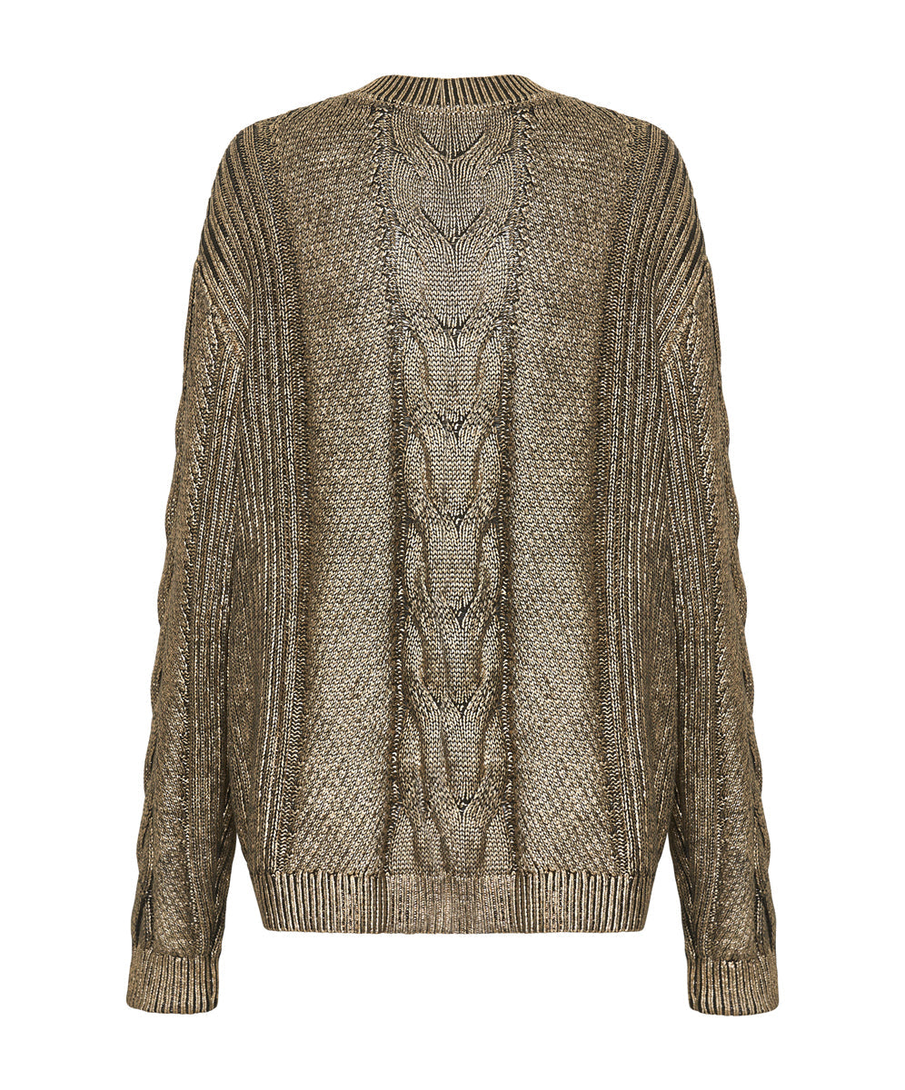 Gold cable hotsell knit sweater