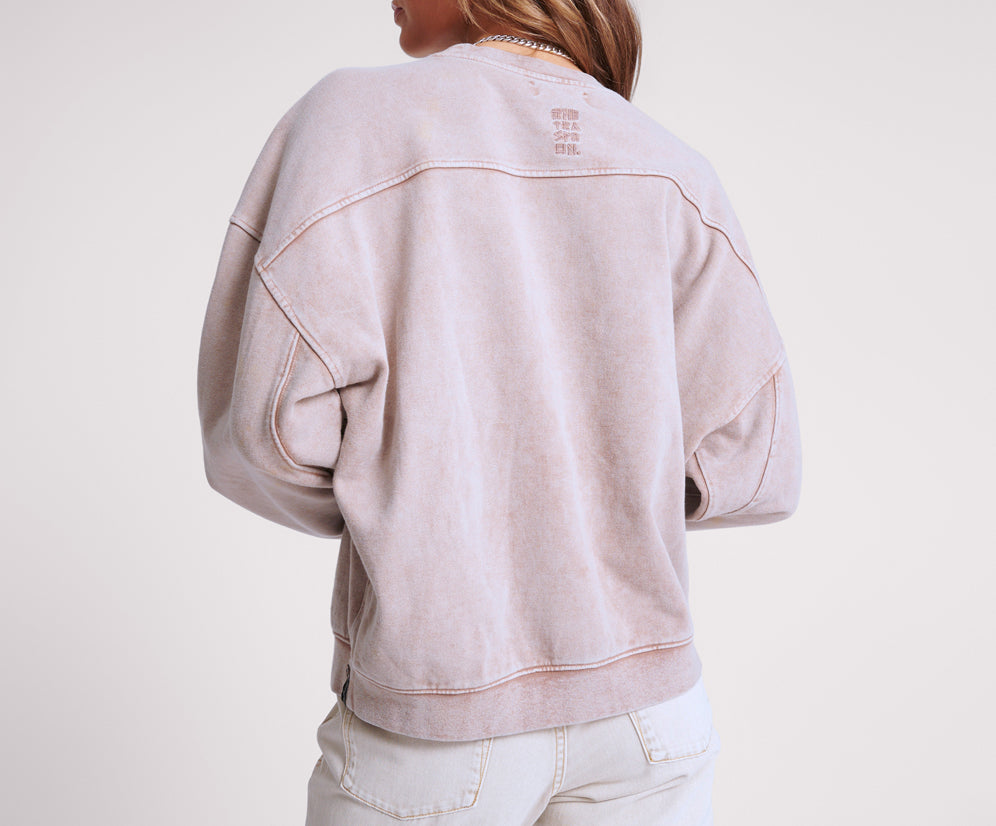 Bower Bird Retro Crew Sweater - Sand