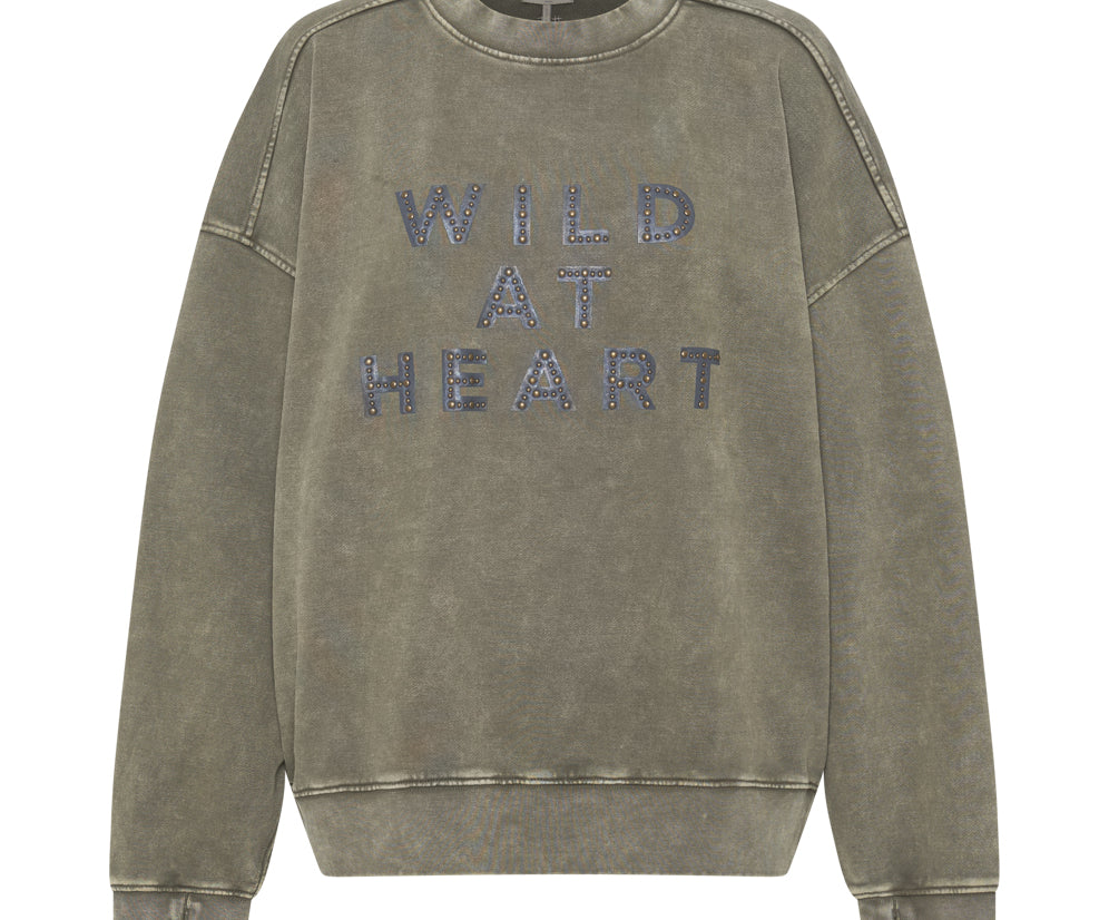 WILD AT HEART STUDDED RETRO SWEATER