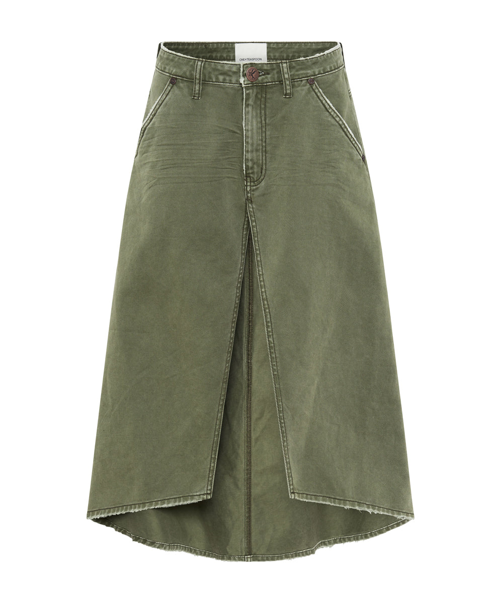 Oaklee Denim Cargo Maxi Skirt - Olive | Fashion Nova, Skirts | Fashion Nova