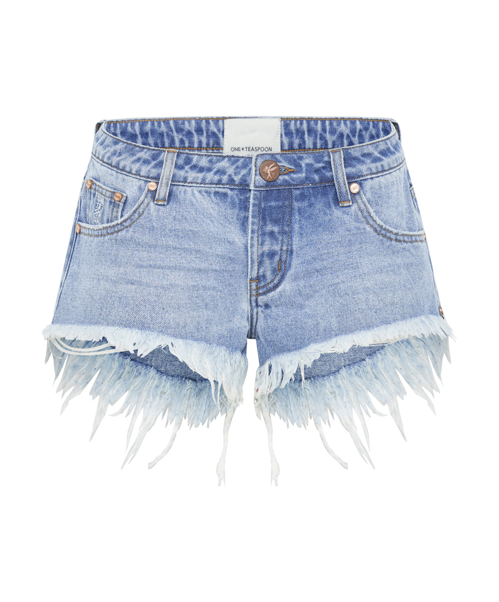 Bonitas Low Waist Denim Shorts Bolt Blue One Teaspoon USA