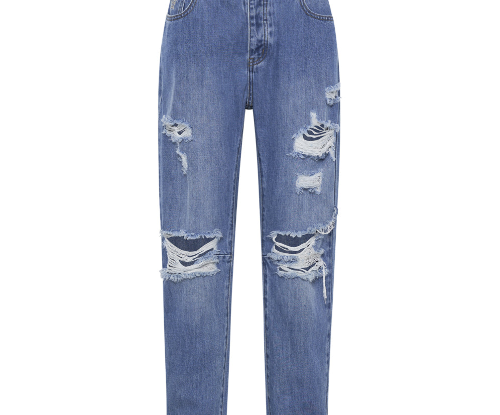 MIDTOWN MESSED UP SAINTS BOYFRIEND JEANS