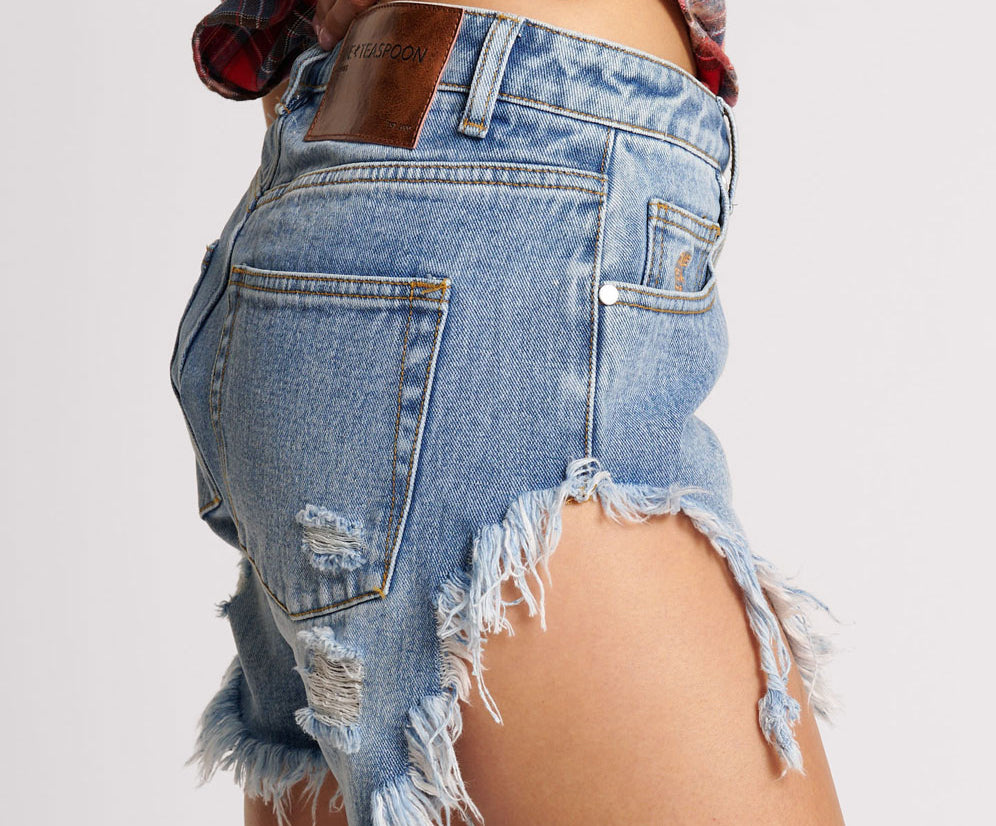 WORN BLUE FRANKIES LONG LENGTH DENIM SHORT