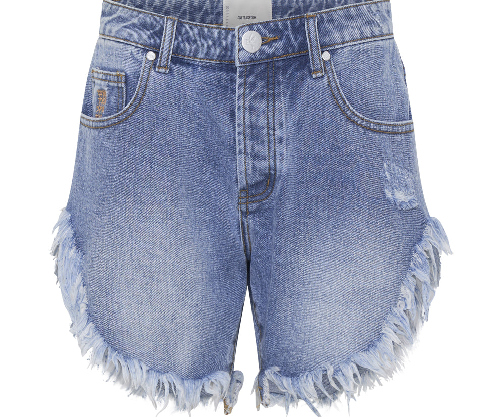 WORN BLUE FRANKIES LONG LENGTH DENIM SHORT