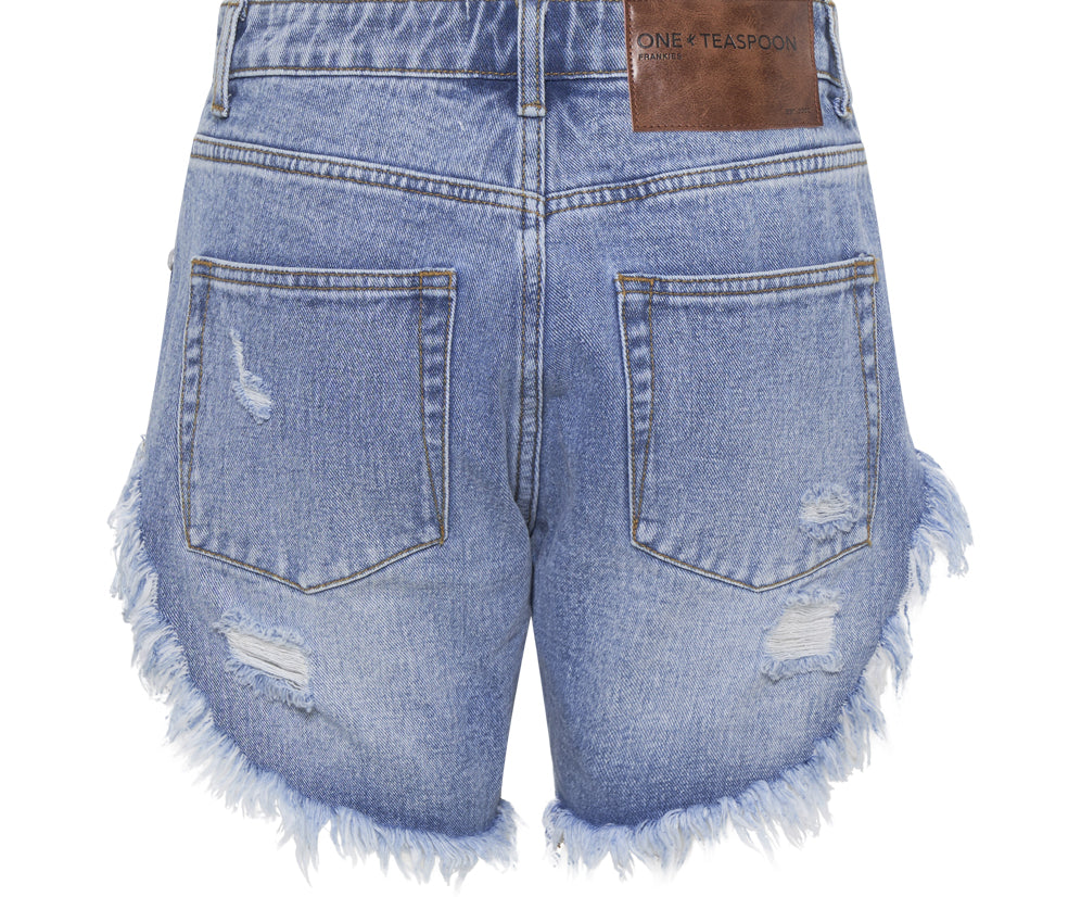 WORN BLUE FRANKIES LONG LENGTH DENIM SHORT