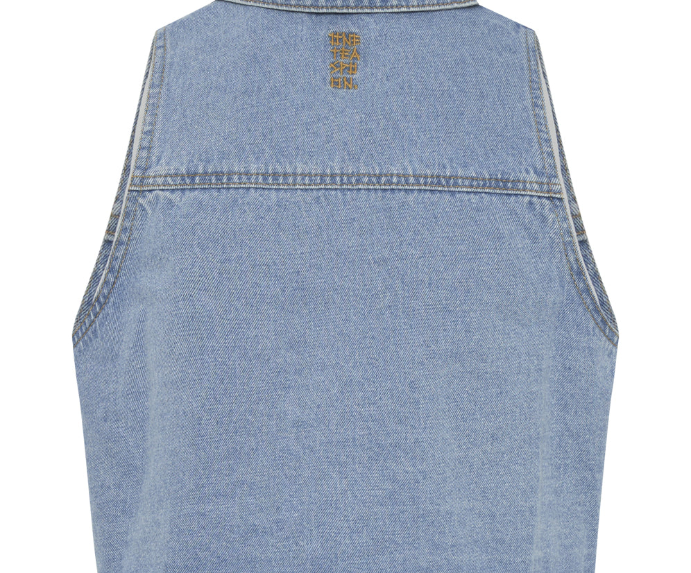 Braxton Cropped Denim Top - Bolt Blue