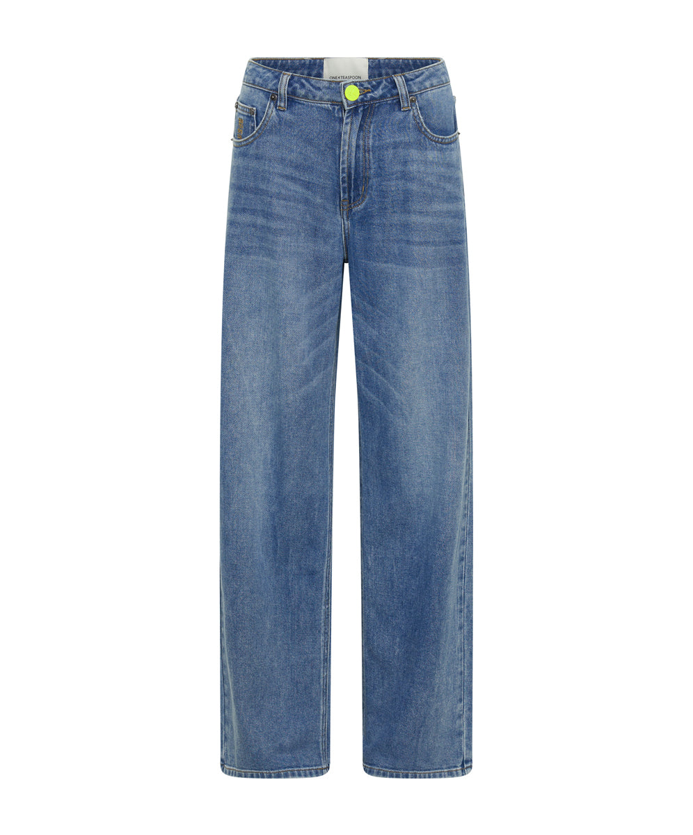 BLUE RAPTURE JACKSON MID WAIST WIDE LEG DENIM JEANS