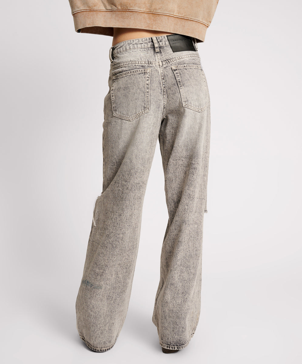 SMOKE JACKSON MID WAIST WIDE LEG JEANS