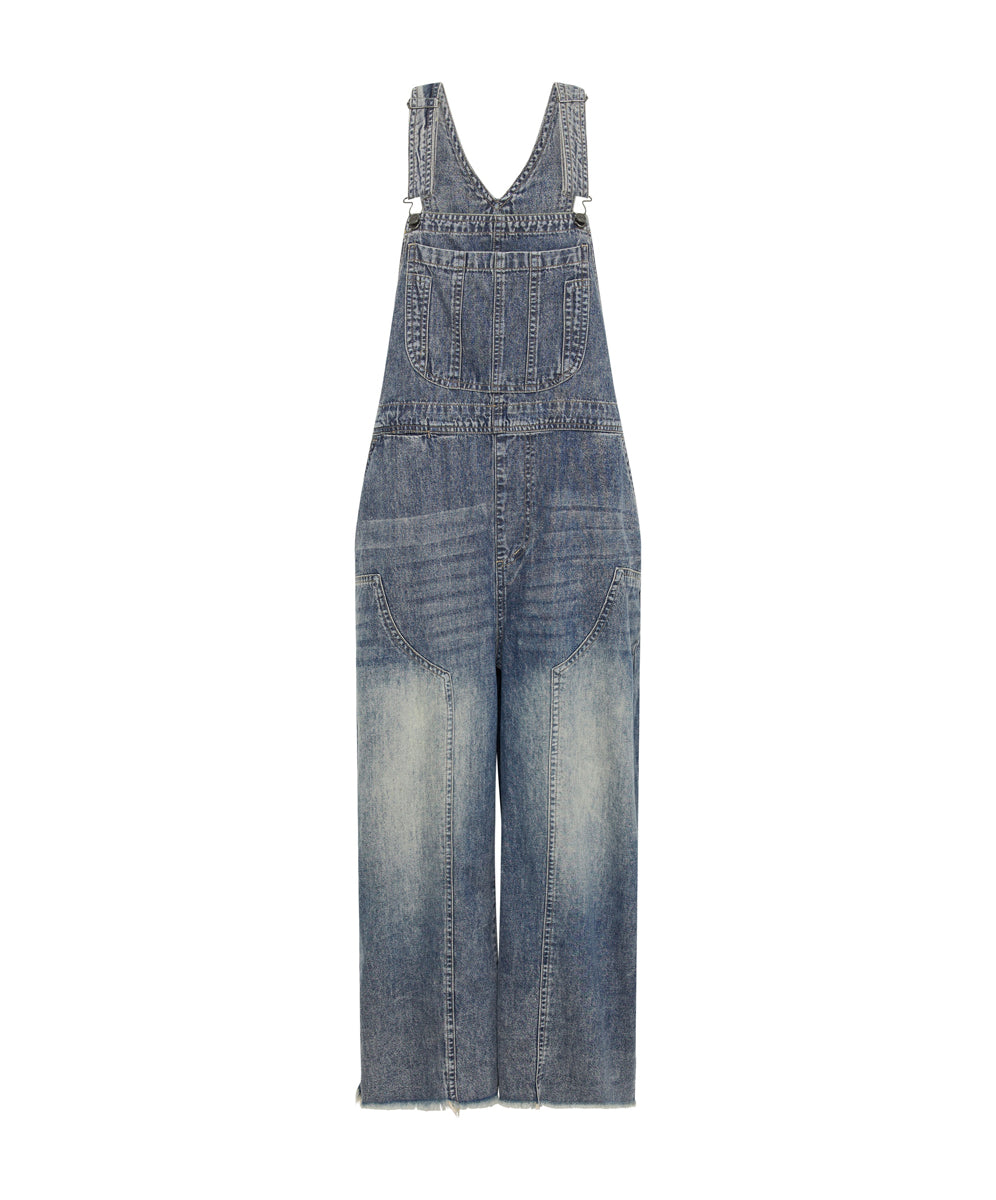 Stanton St Long Denim Overalls - Dirty Blue