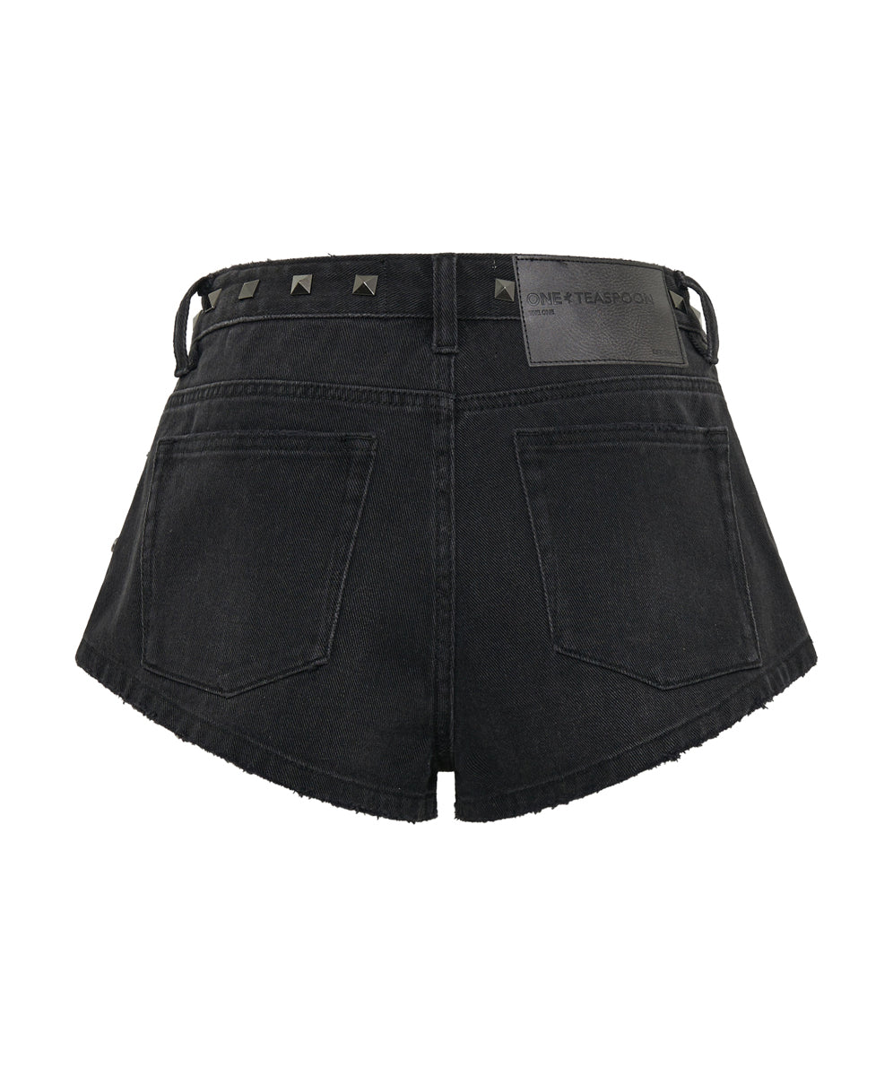 Tight black denim shops shorts