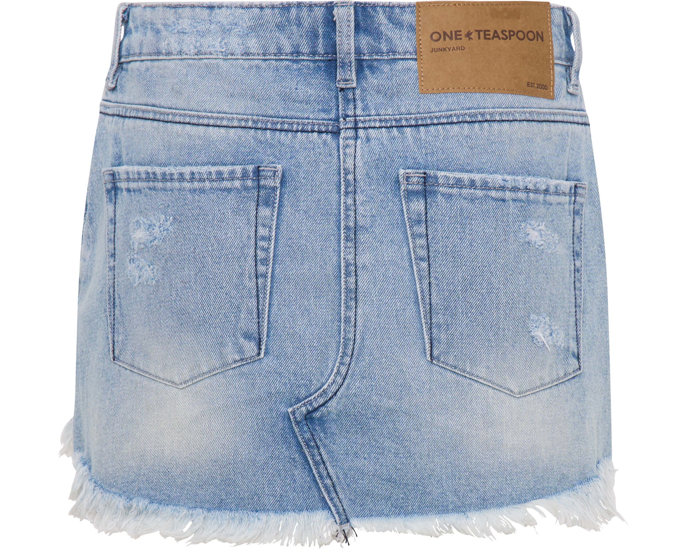 Junkyard Low Waist Denim Mini Skirt - Salty Dog Blue